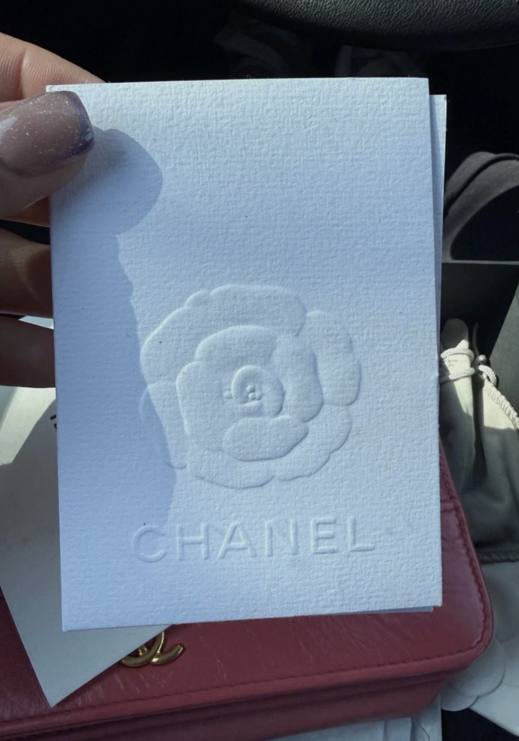 CHANEL Gabrielle Pink Quilted Calfskin Wallet on Chain, Silver Chain Pink Leather